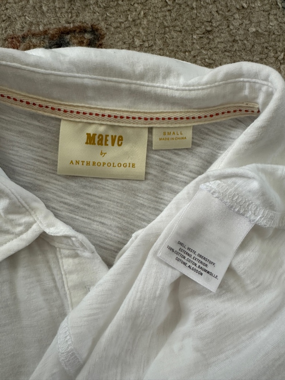 Anthropologie White Tie-Front Button Down Shirt - Picture 6 of 6